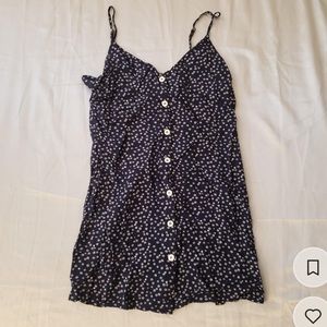 Forever 21 Navy Blue Floral Slip Mini Dress
